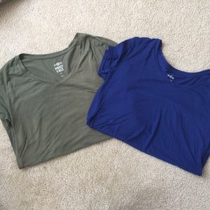 Blue and Green V-necks (sold together)